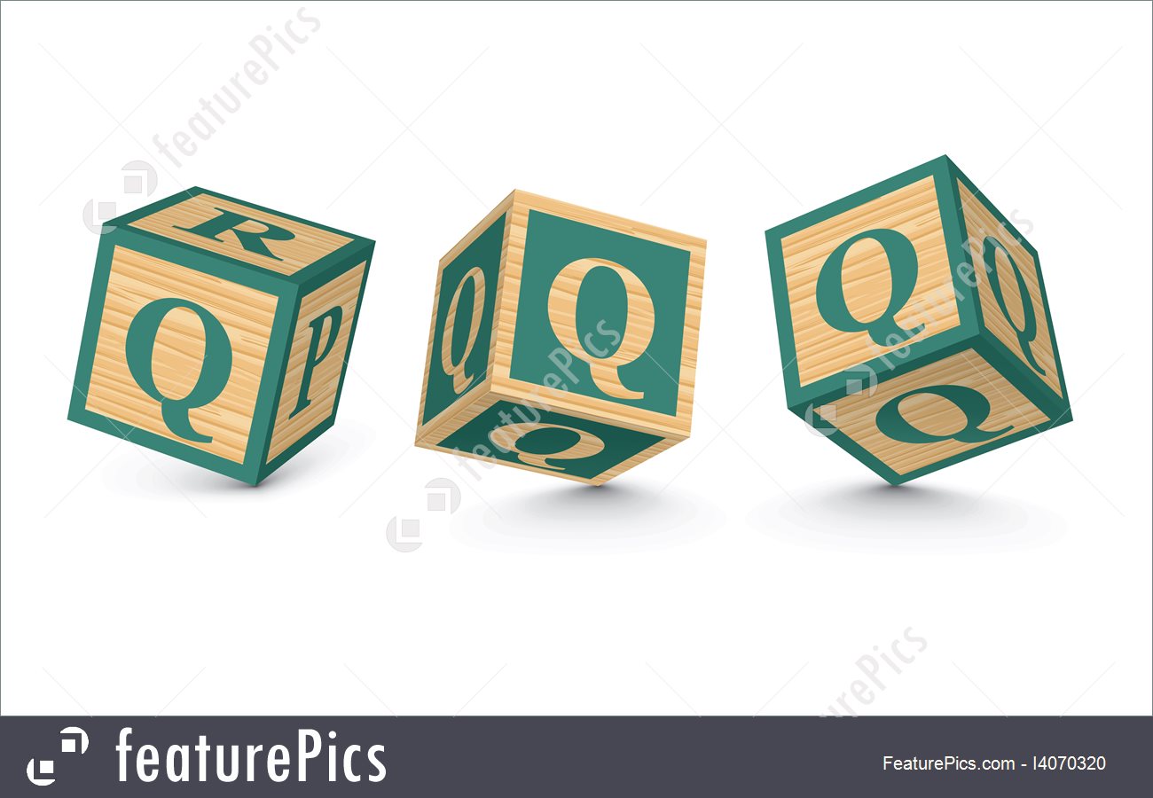 1300x900 Vector Letter Q Wooden Alphabet Blocks