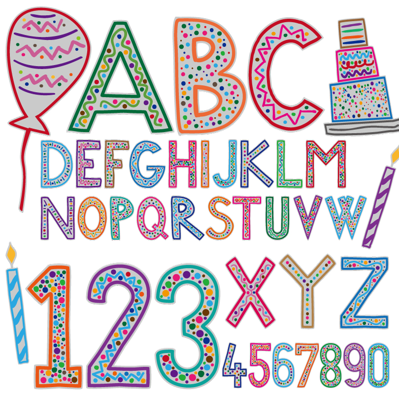 810x800 Cartoon Birthday Alphabet Vector Free Vector Graphic Download