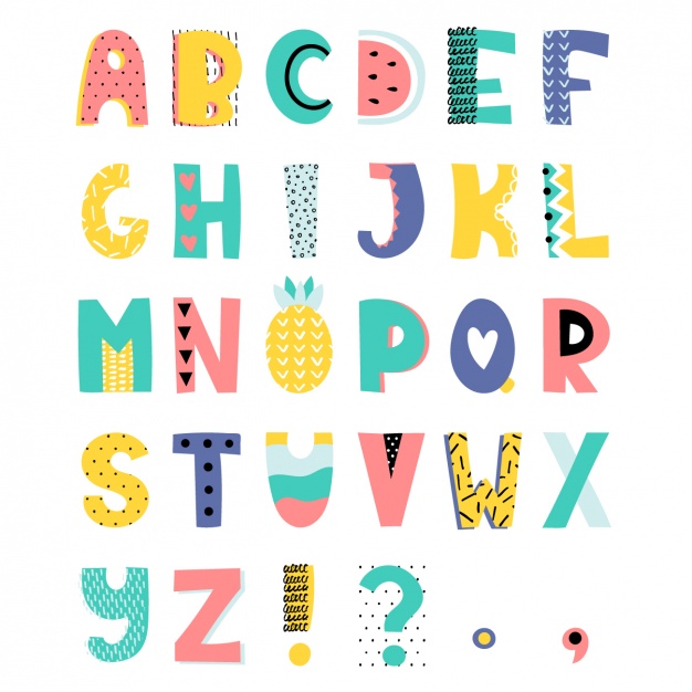 626x626 Coloured Alphabet Design Vector Premium Download