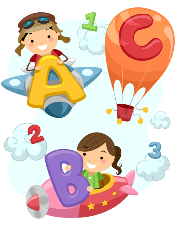 600x776 Cute Child And Alphabet Vector 2. Eps Format Free Vector