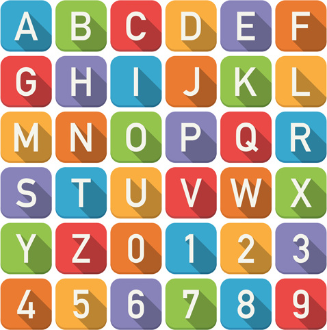 478x482 Flat Styles Numbers With Alphabet Vector Free Vector In