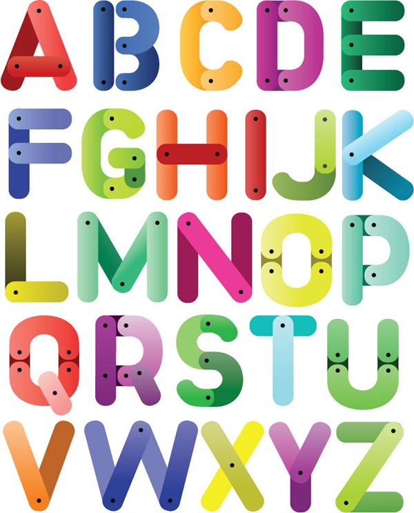 600x743 Color Mosaic Alphabet Vector Graphics My Free Photoshop World