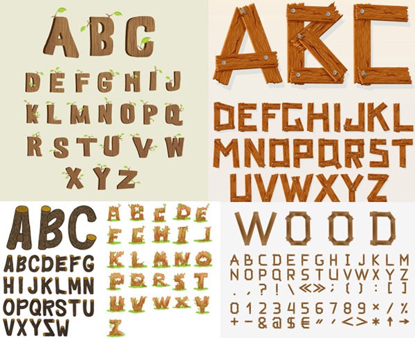 600x489 Creative Wooden Letters Of The Alphabet Vector Graphics My Free