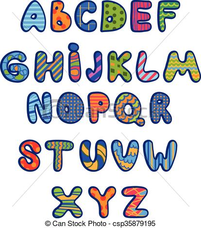 414x470 Funny Kids Colorful Alphabet .vector.