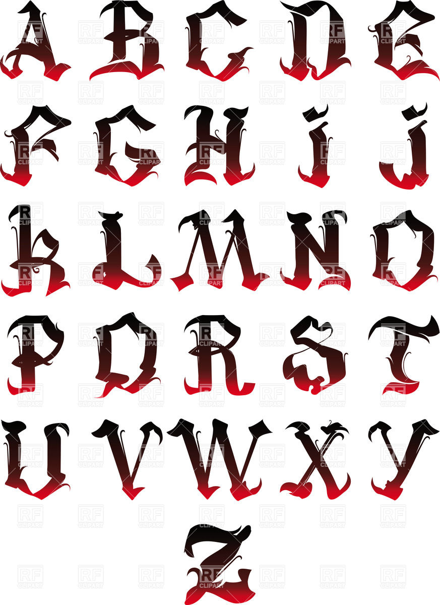 873x1200 Gothic Alphabet Vector Image Vector Artwork Of Signs, Symbols
