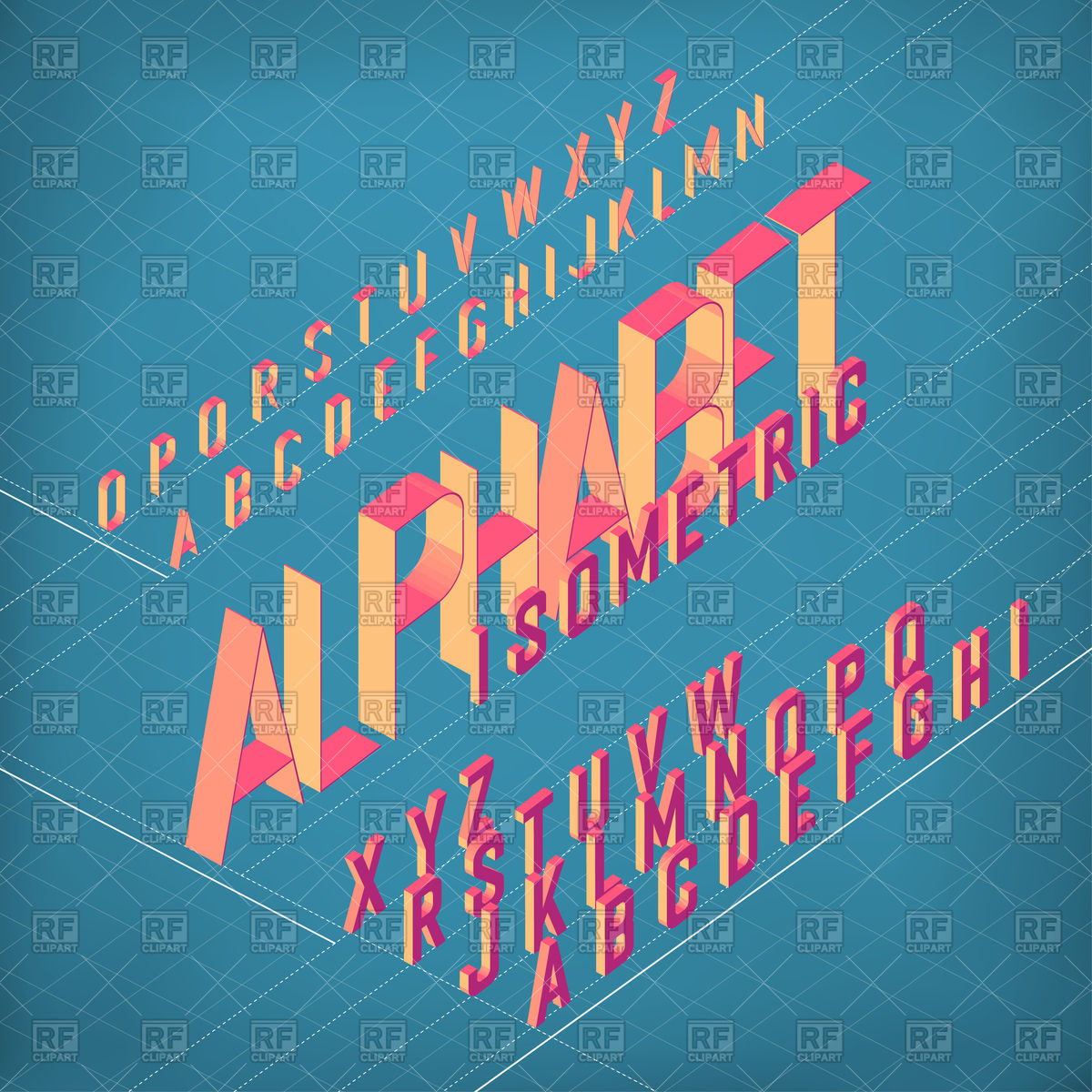 1200x1200 Isometric Alphabet Background Vector Image Vector Artwork Of