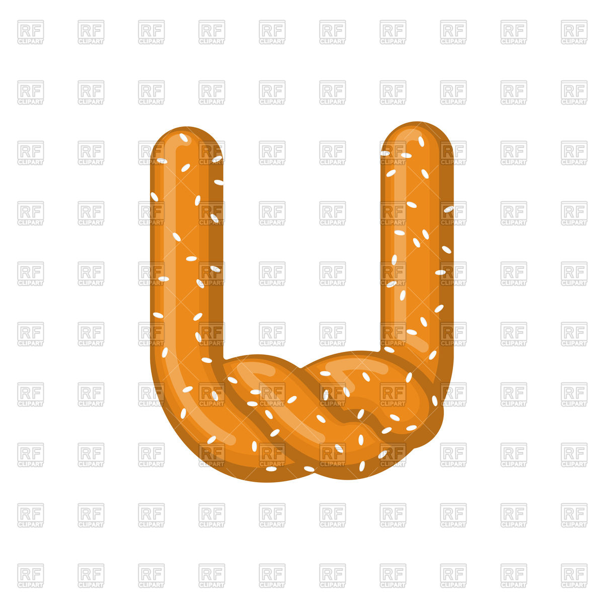 1200x1200 Letter U Made Of Pretzel