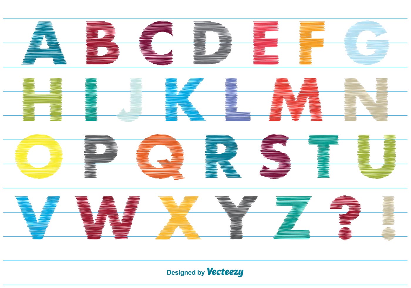 1400x980 Scribble Style Alphabet