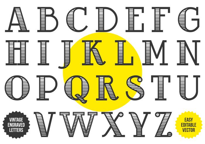 700x490 Black And White Etched Vintage Alphabet