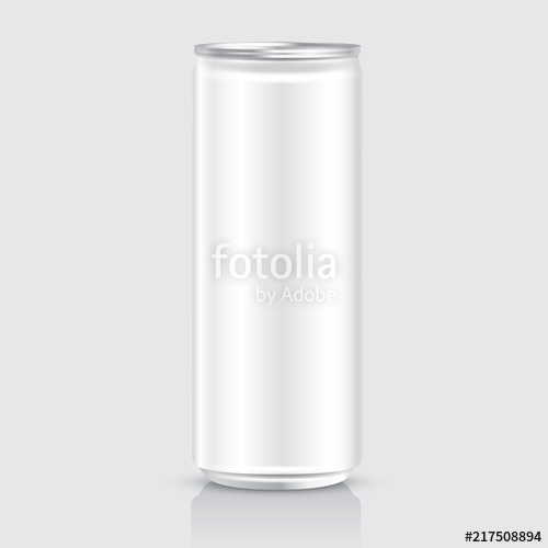 500x500 Aluminum Can Template On White Background Vector Illustration