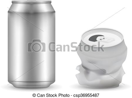 450x335 New And Breaked Aluminum Can Eps10 Vector Vector