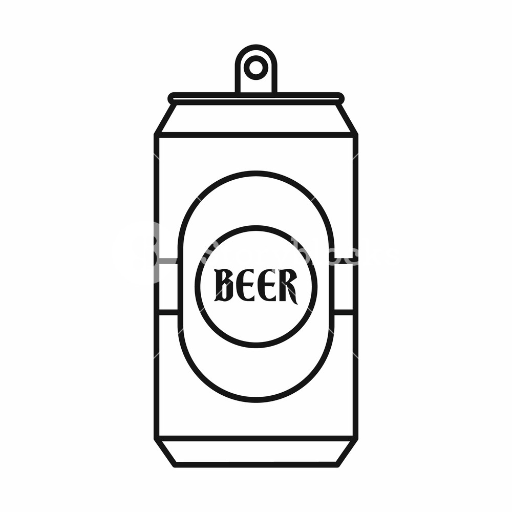 1000x1000 Aluminum Can Icon In Outline Style Isolated Vector Illustration