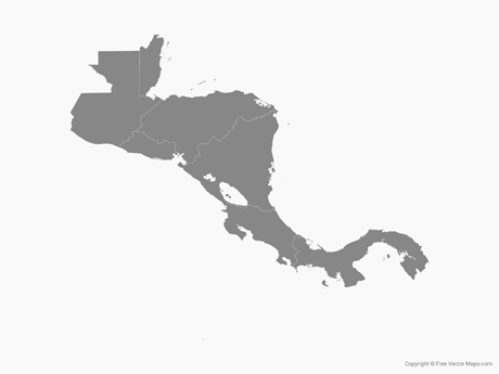 460x345 Vector Map Of Central America With Countries