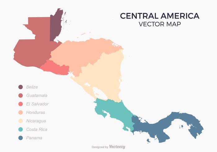 700x490 Central America Map With Colored Countries