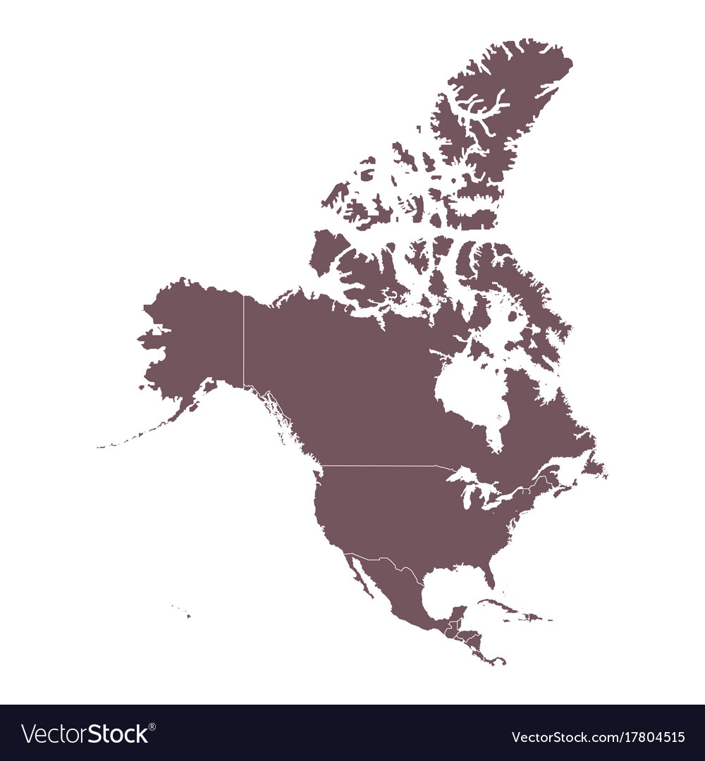 1000x1080 America Continent Map Vector Detailed Map Of North America