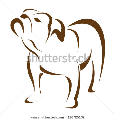450x470 American Bulldog Clipart