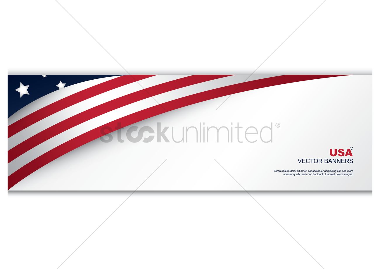 1300x919 American Flag Banner Vector Image