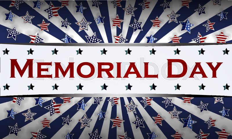 800x480 Happy Memorial Day Background Template. Stars And American Flag