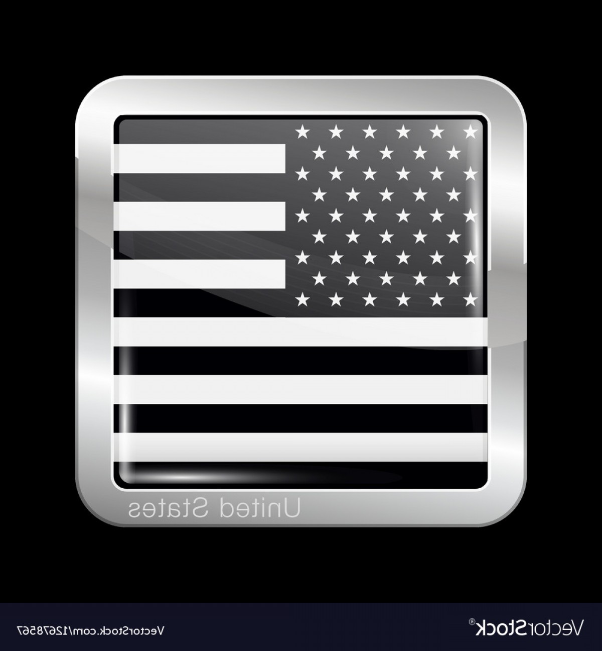 1200x1296 Black And White American Flag Square Icon Vector Rongholland