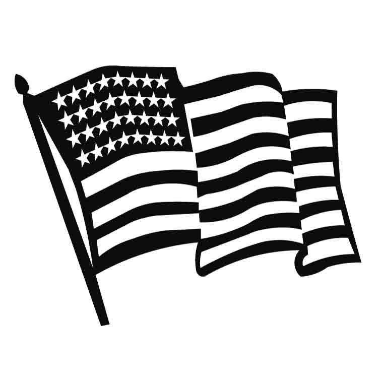 American Flag Black And White Vector At GetDrawings | Free Download