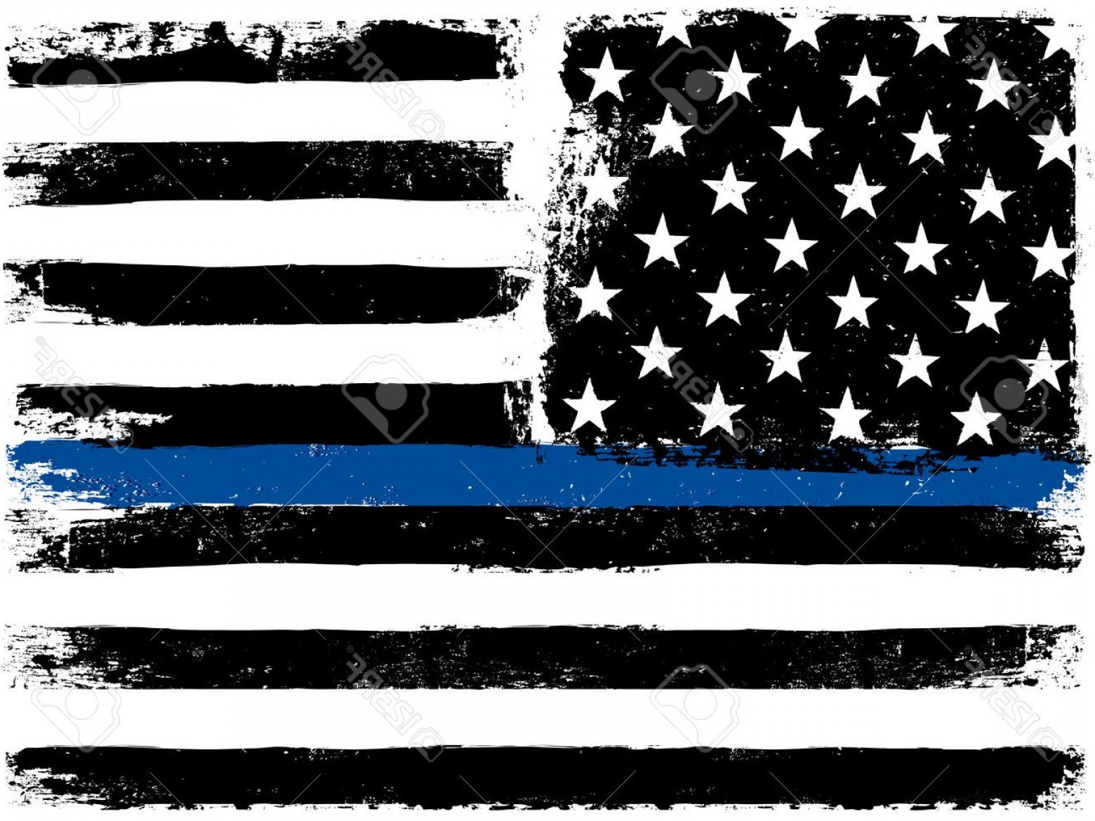 1560x1170 Photostock Vector American Flag With Thin Blue Line Grunge Aged