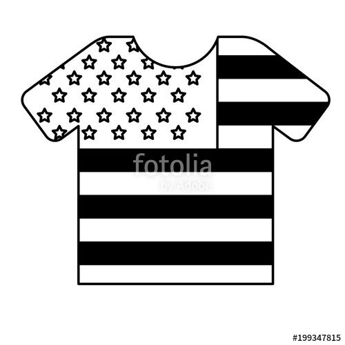 500x500 Sport Tshirt With American Flag Vector Illustration Black And
