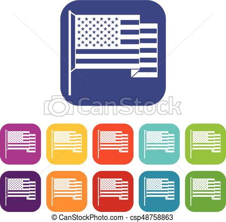 450x441 American Flag Icons Set Flat. American Flag Icons Set Vector
