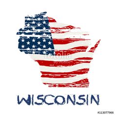 236x236 American Flag House Logo. Vector Graphic Design Logo Design