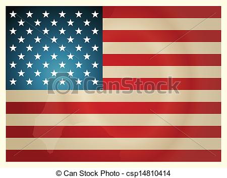 450x354 Vintage American Flag. Vector Illustration.