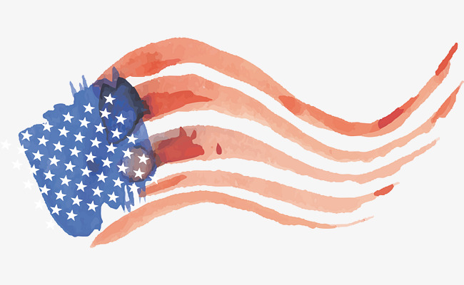 650x400 Wave Watercolor American Flag, Vector Png, American Flag