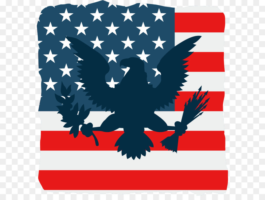 900x680 Vector American Flag And Eagle Png Download