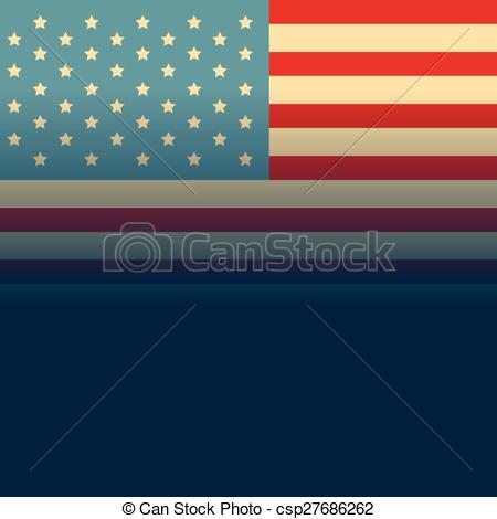 450x470 American Flag Vector. Vector American Flag Design Illustration.