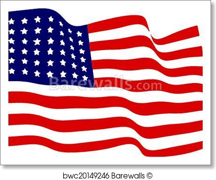 437x364 Art Print Of Waving American Flag Vector Barewalls Posters