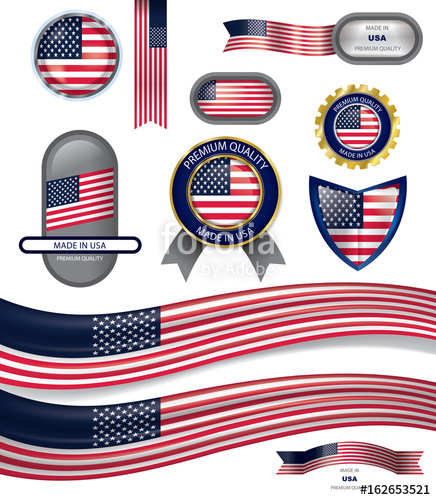 436x500 Made In Usa Seal, American Flag (Vector Art) Stock Image And
