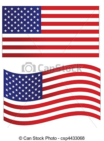 347x470 Usa Flag Vector Illustration . Usa Flag Isolated Vector Illustration .