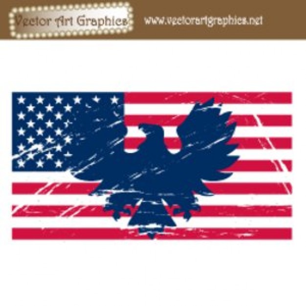 626x626 American Flag Vector Art With Blue Eagle And White Stars