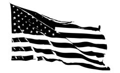 American Flag Vector Black And White