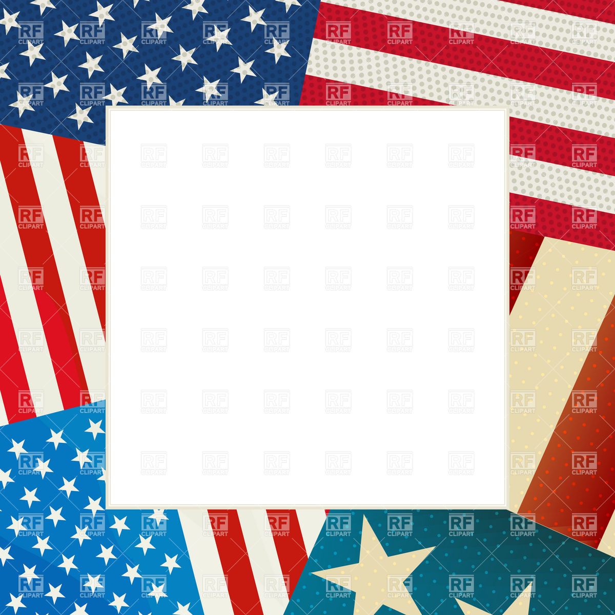 1200x1200 Independence Day Card With Copy Space And Usa Flag Vector Image