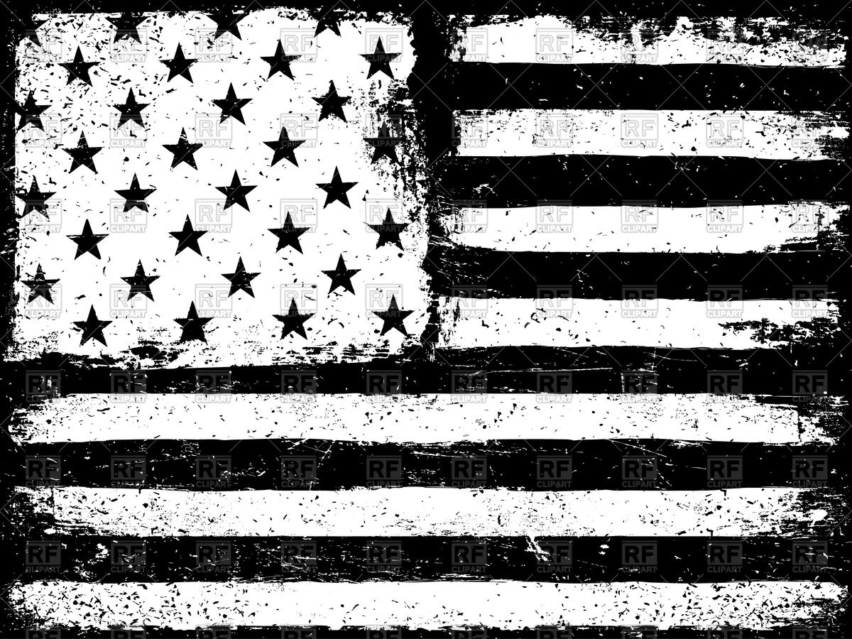 1200x900 American Flag Clip Art Black And White Stars And Stripes Usa Flag