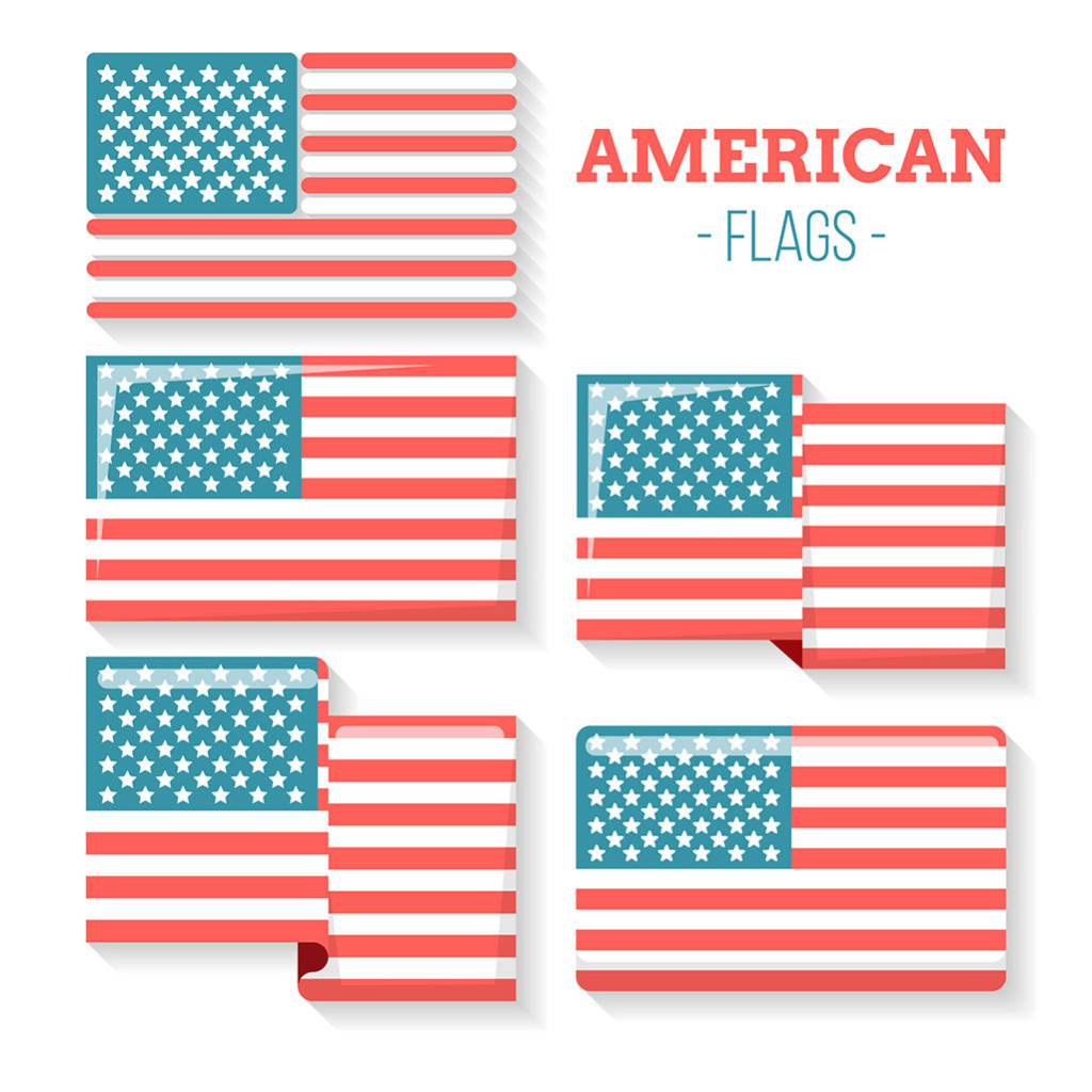 1024x1024 Different Shapes Of The American Flag Vector Free Download Eps