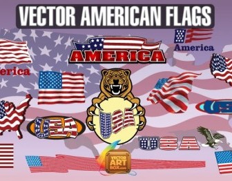 336x262 Vector American Flags Vector Art