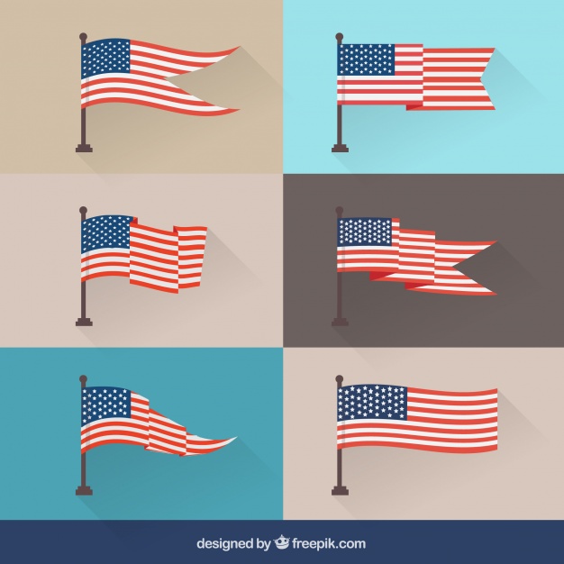 626x626 Ai] American Flag Collection Vector Free Download