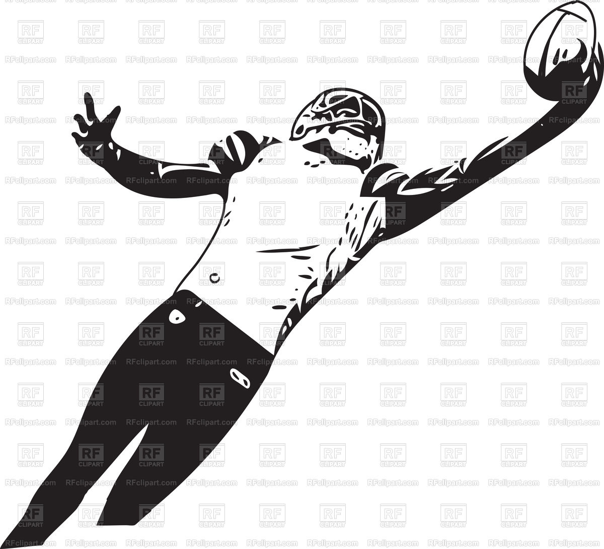 1200x1090 American Football Player With Ball Vector Image Vector Artwork