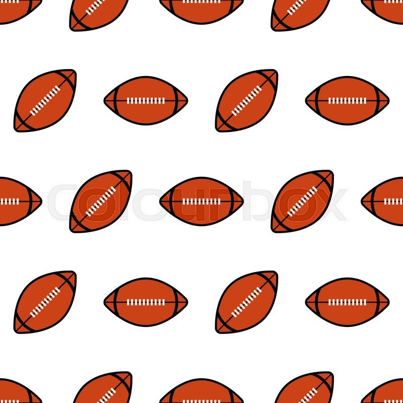 800x800 Seamless Pattern With Rugby Balls. Sports Background. American