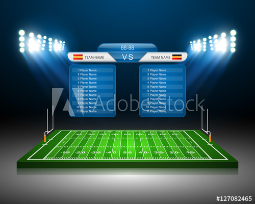 500x400 American Football Field, Vector