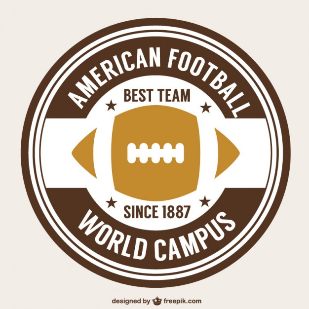 626x626 American Football Retro Ball Badge Vector Free Download