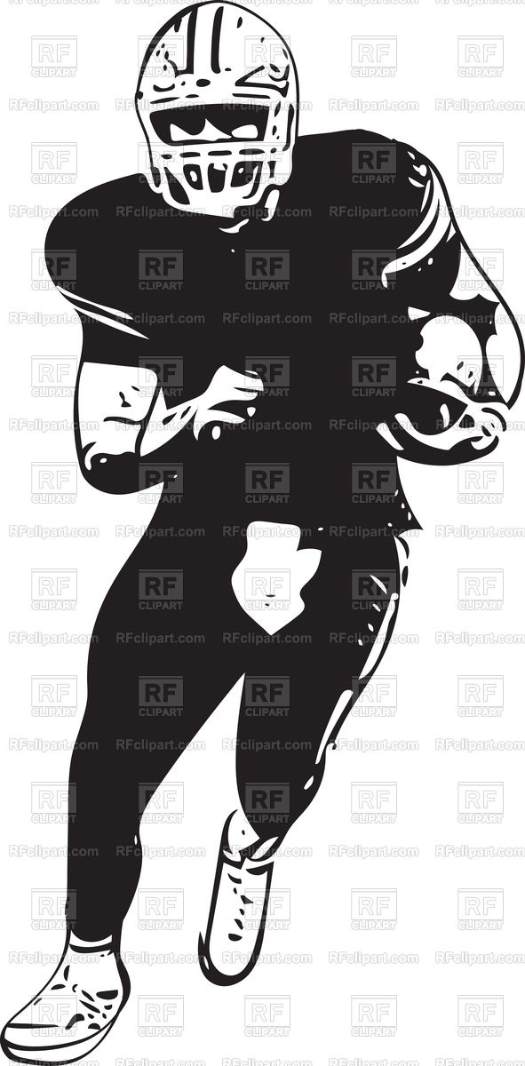 591x1200 American Football Player Black Illustration Vector Image Vector