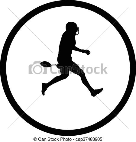 450x470 American Football Player Vector Clipart