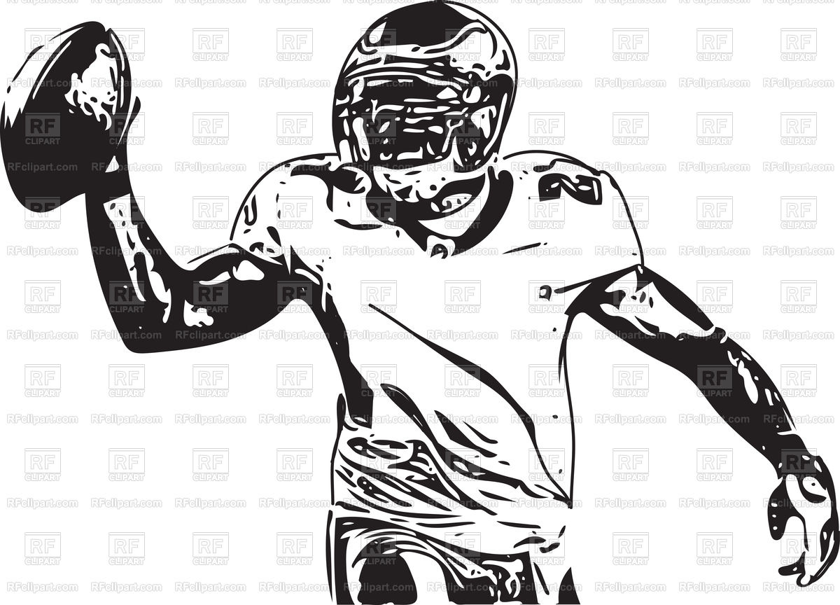 1200x864 American Football Player With Hand Up Vector Image Vector