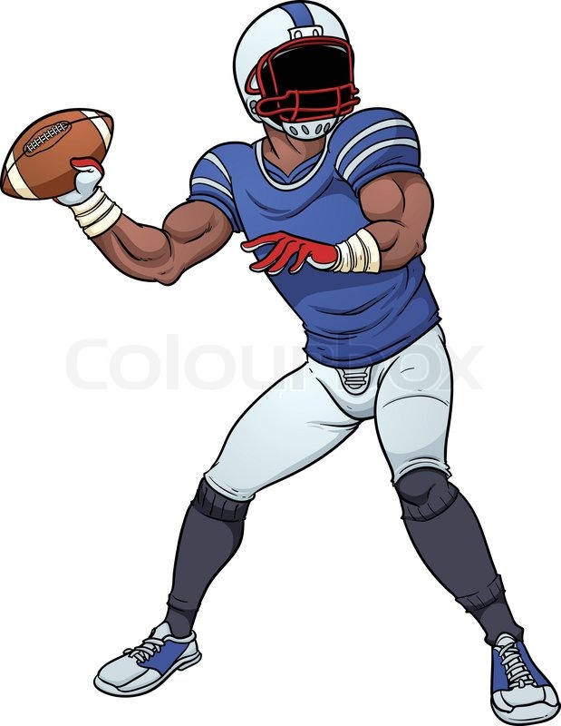 619x800 American Football Player. Vector Illustration With Simple